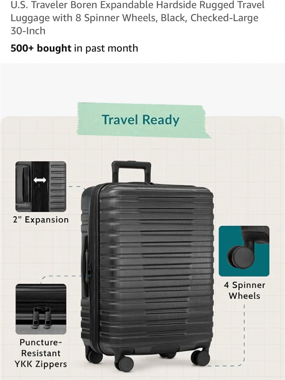 U.S. Traveler expandable hardside